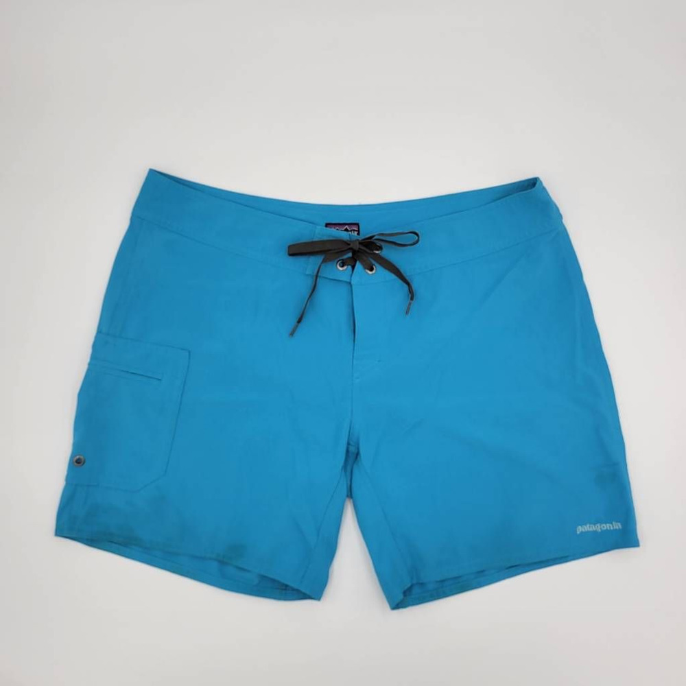 Patagonia Womens Board Shorts Blue Stretch Pocket Drawstring Swimwear 8